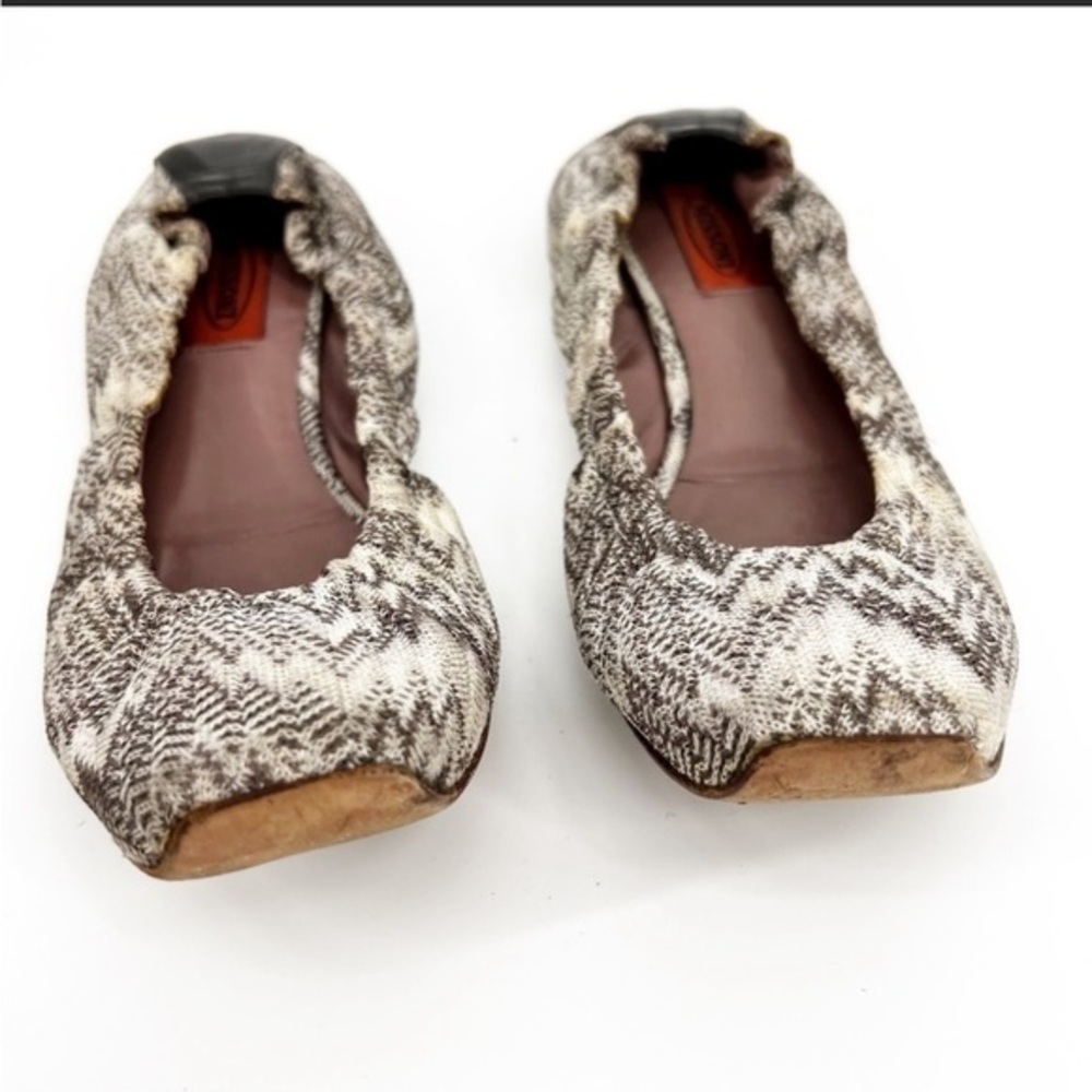 MISSONI Neutral Zig-Zag Print Flat, Size 9
